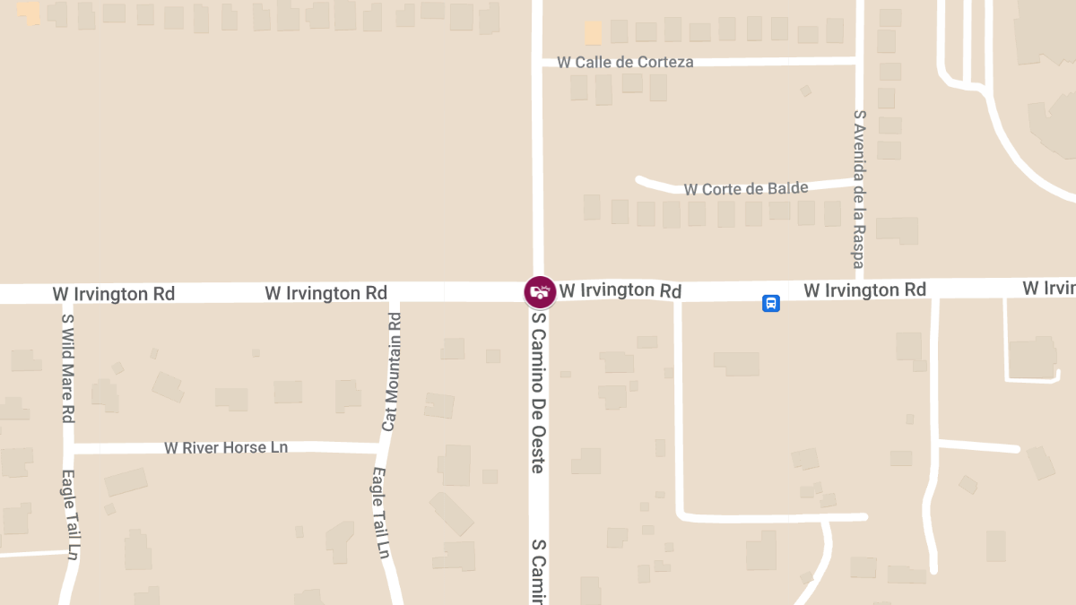 Injury Reported in Crash at S Camino De Oeste & W Irvington Rd