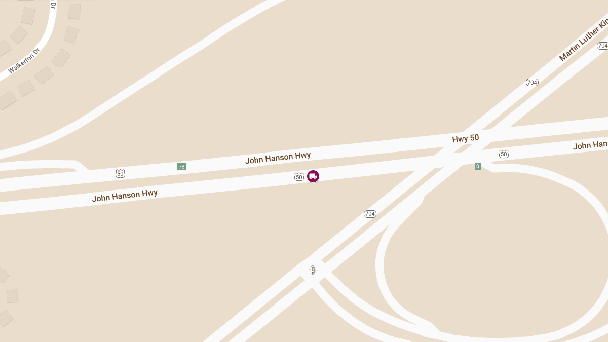 Injury Reported in Truck Crash on US-50 WB Near MD-704