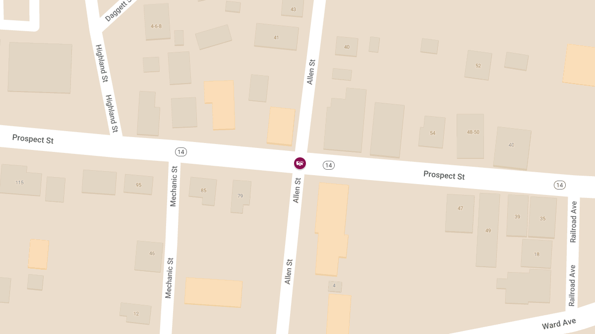 Injury Reported in Two-Vehicle Crash at Allen St & Prospect St