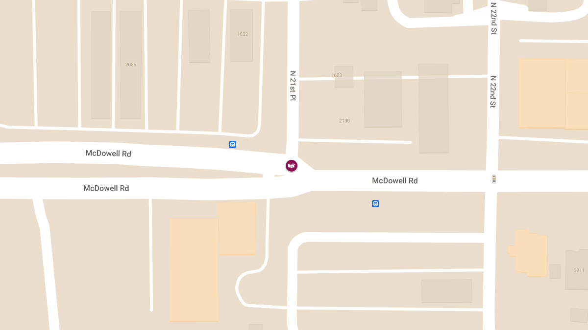 Injury Reported in Vehicle Collision at N 21st Pl & E McDowell Rd