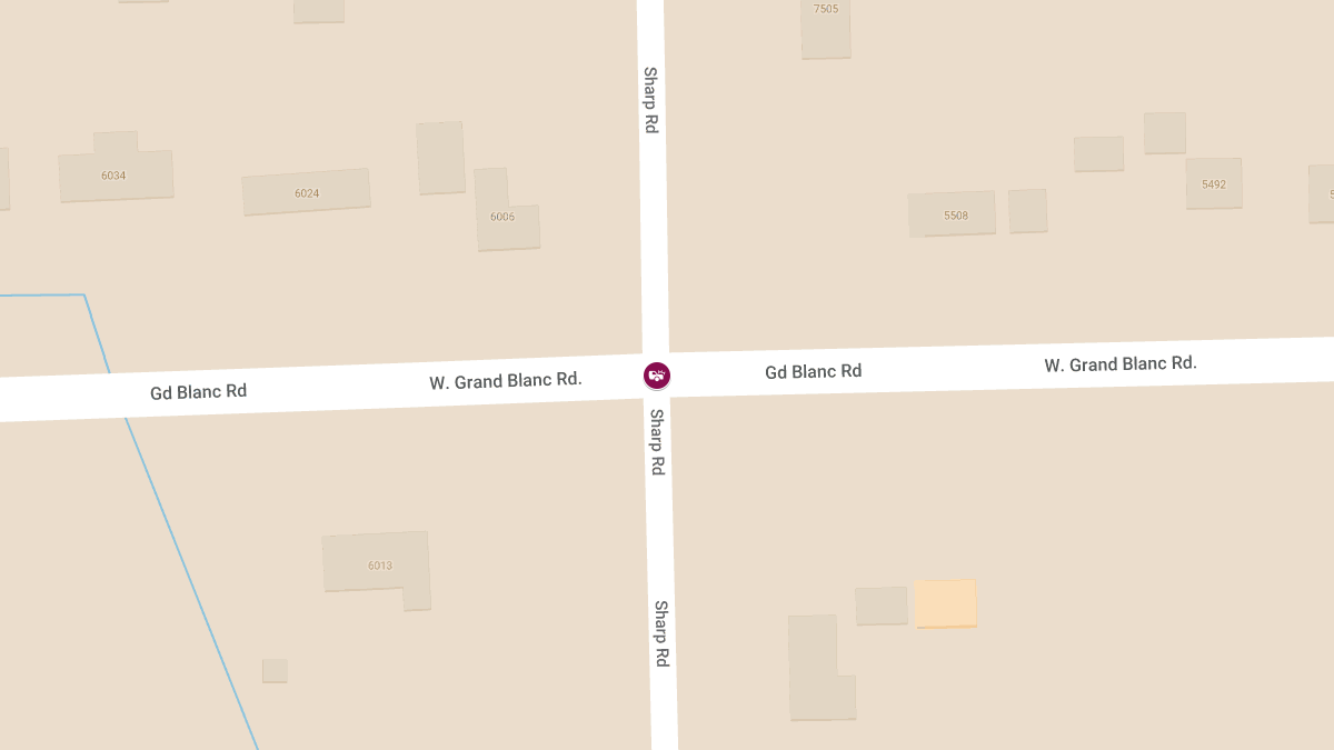 Injury Vehicle Accident Reported at W Grand Blanc Rd & Sharp Rd
