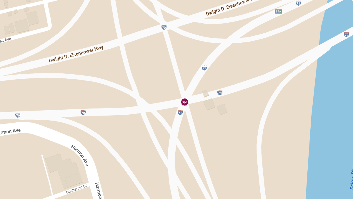 Injury Vehicle Collision on I-70 E Ramp to I-71 N