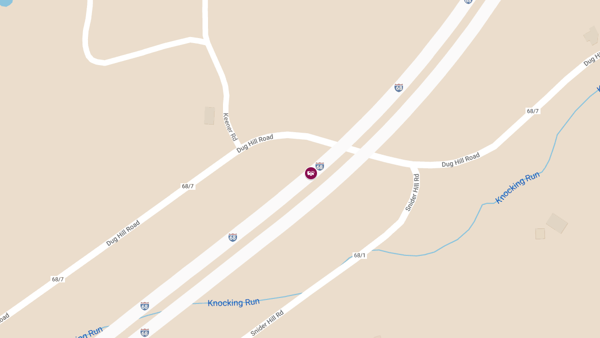 Jackknifed Semi Blocks Lane on I-68 Near MM 28
