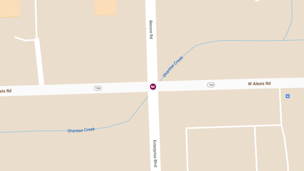 Jeep and Dodge Pickup Blocking Traffic After Crash With Injuries at Benore Rd & E Alexis Rd