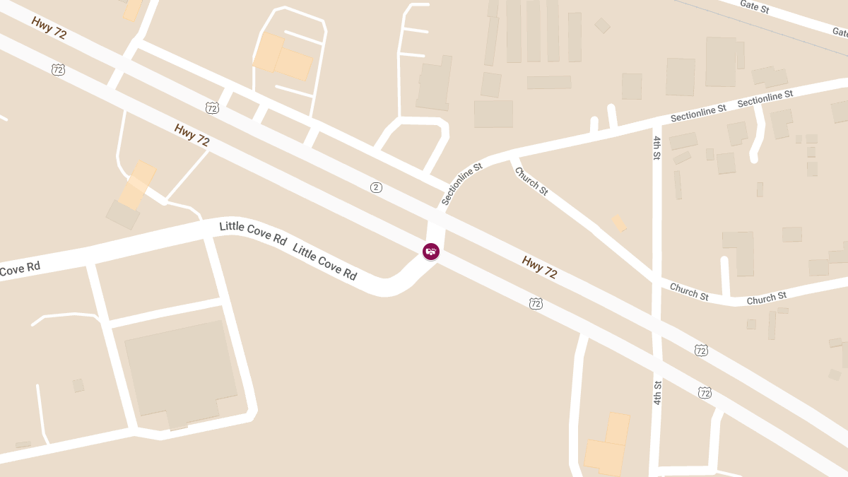 Major Crash Causes Delays on US-72 at Little Cove Rd