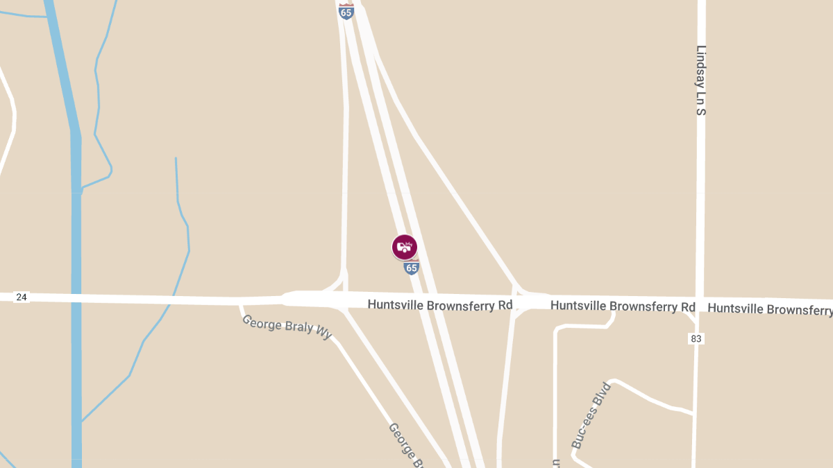 Major Crash on I-65 NB at MP 344.1 Near Huntsville Brownsferry Rd