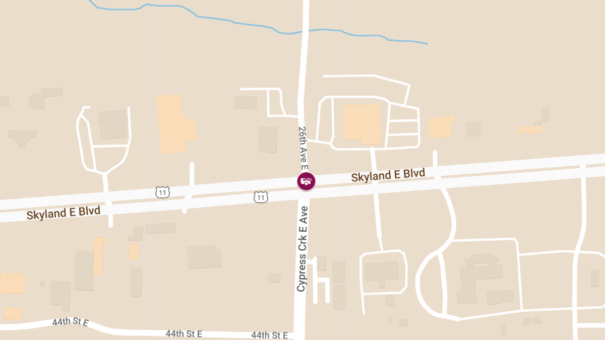 Major Crash on US-11 Skyland Blvd at Cypress Creek Ave E