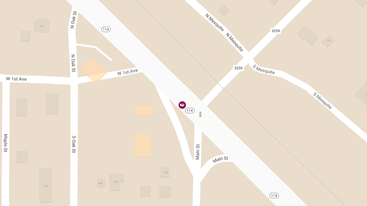 Major Crash with Injuries on Highway 114