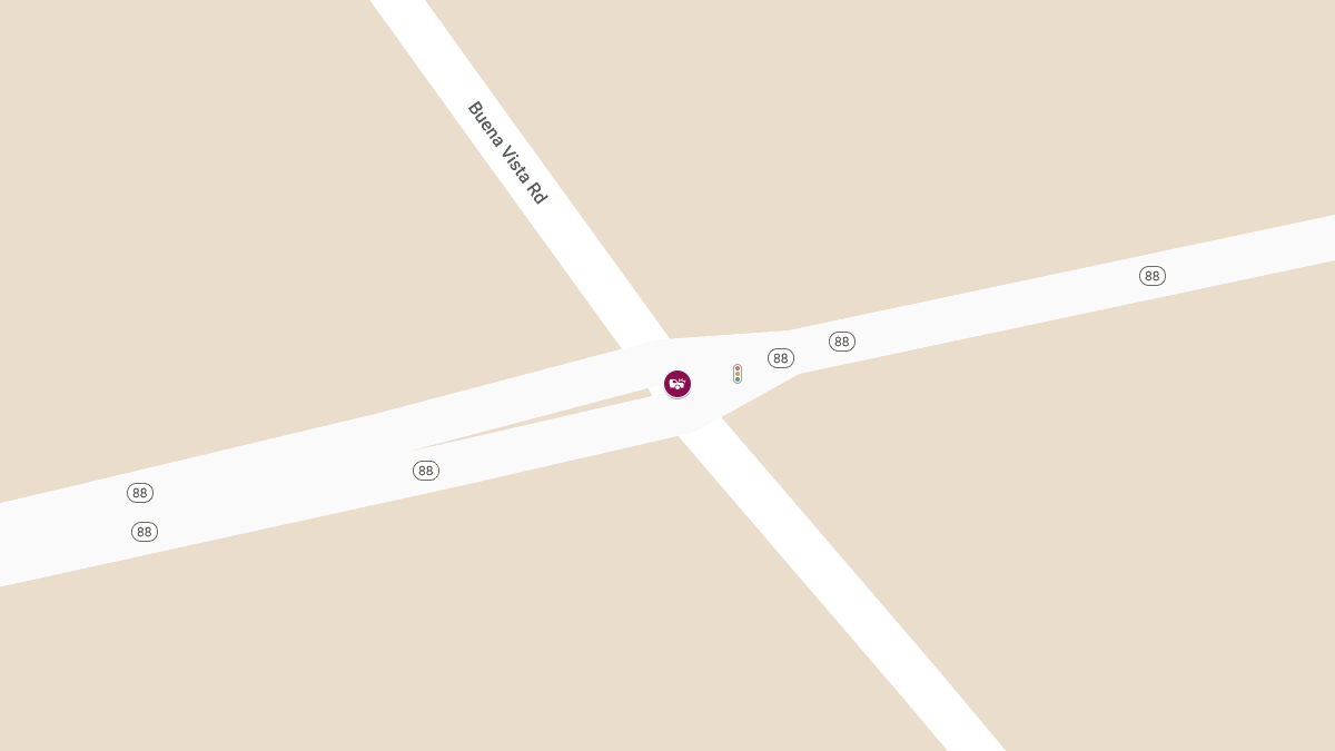 Major Injury Collision on SR88 at Buena Vista Rd