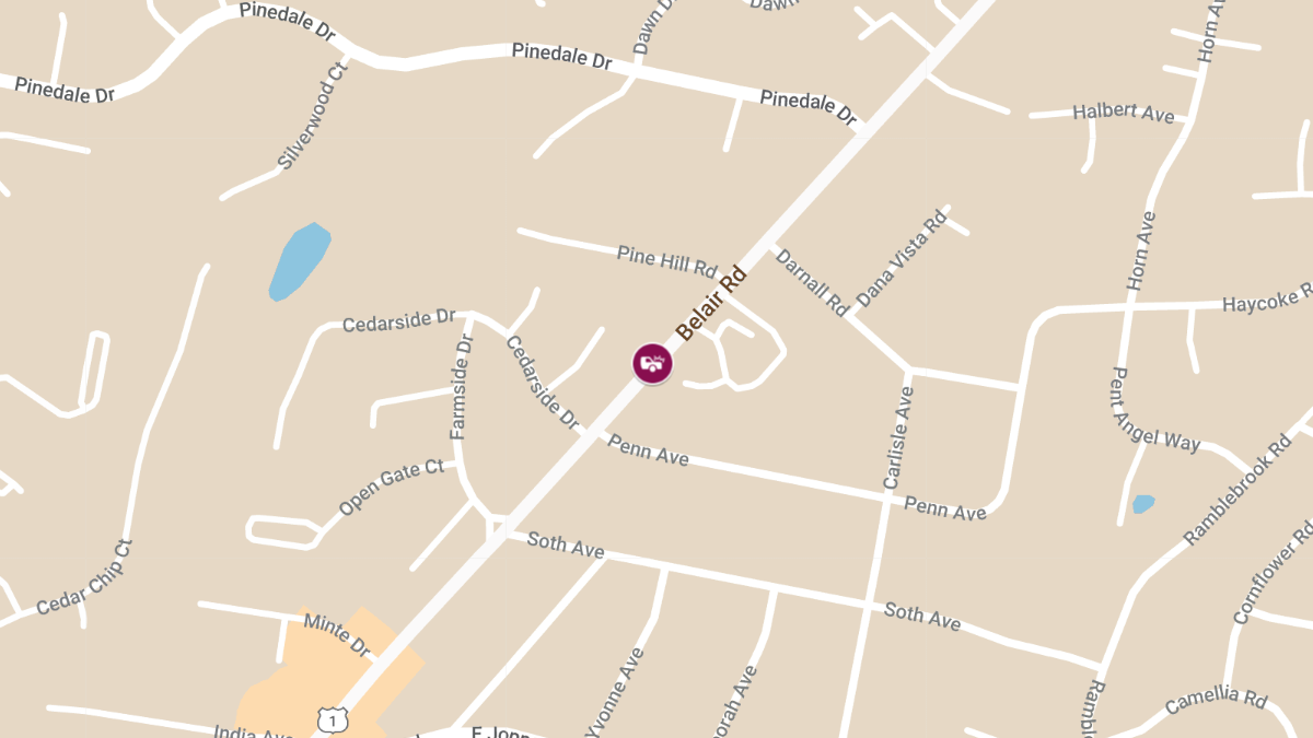 Man Injured in Car Crash on Belair Rd