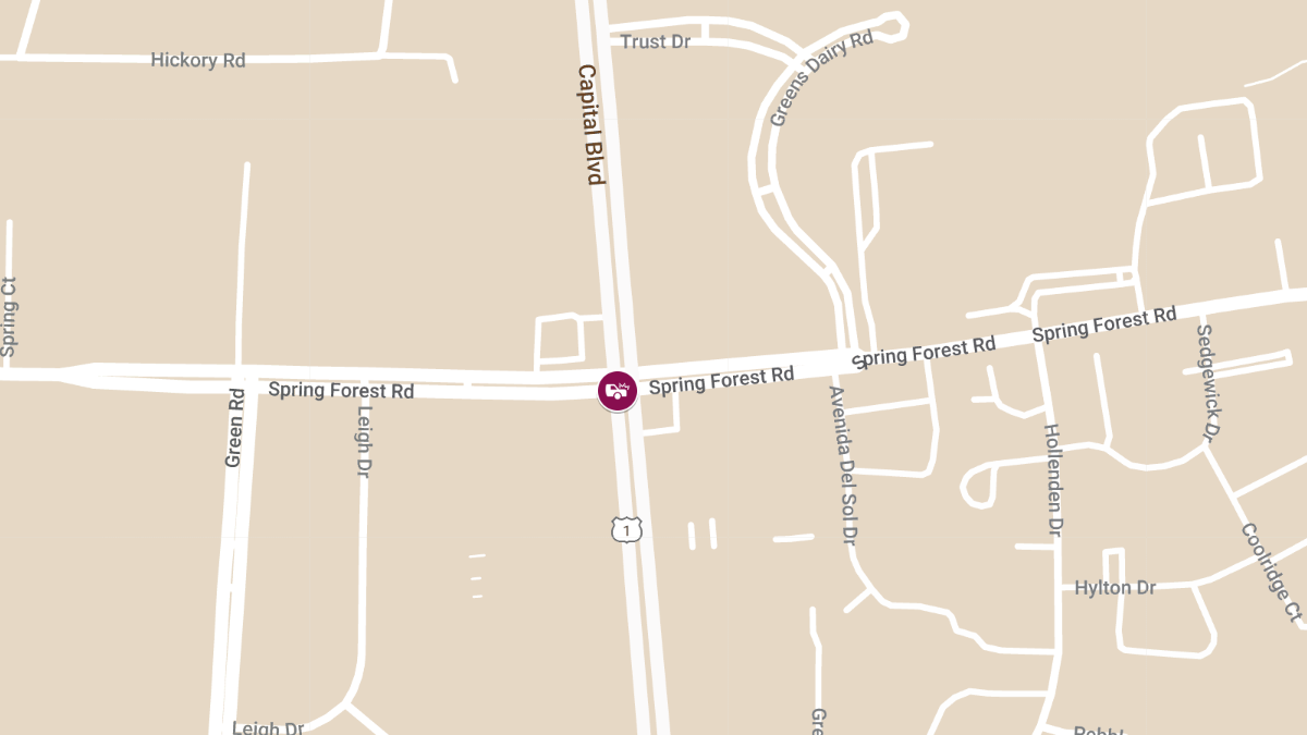 Motor Vehicle Collision With Injuries at Capital Blvd & Spring Forest Rd
