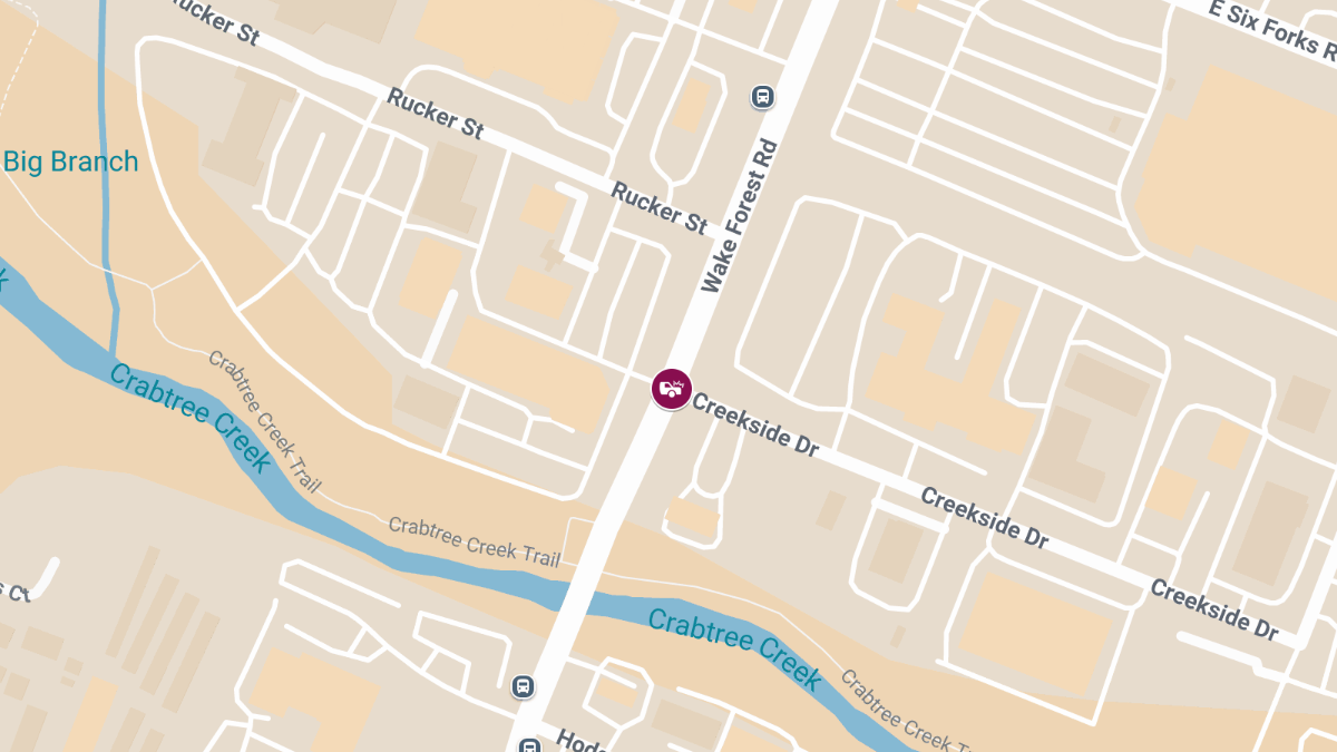 Motor Vehicle Collision With Injuries at Creekside Dr and Wake Forest Rd