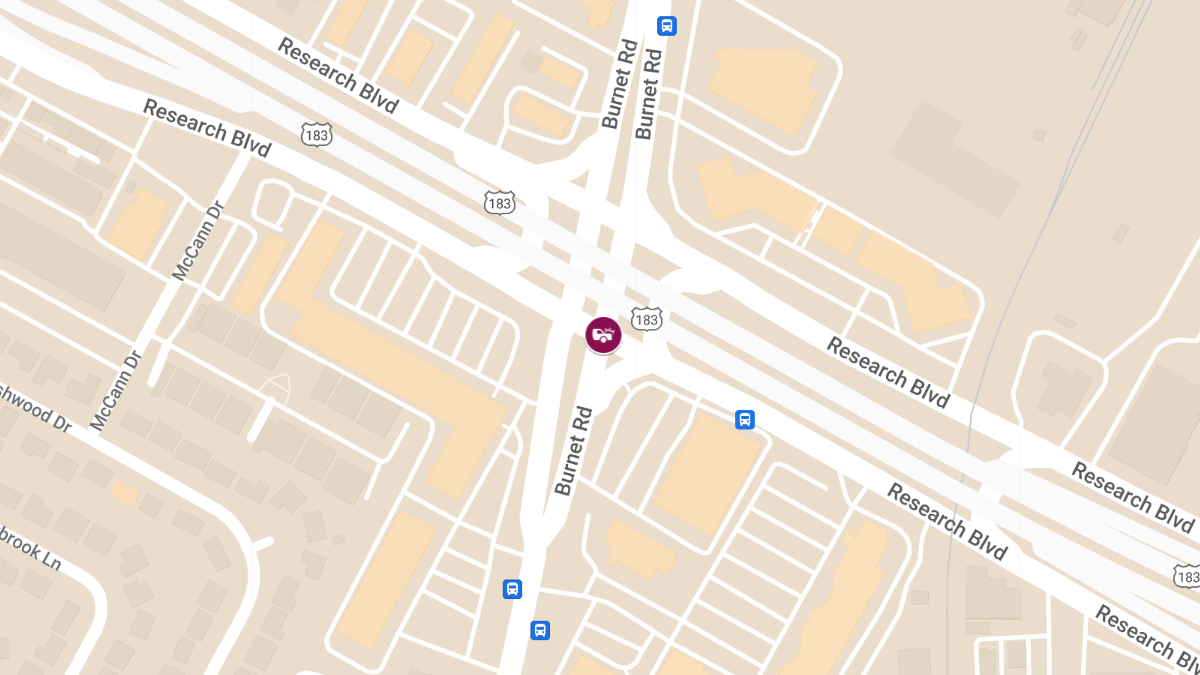 Motor Vehicle Collision With Injuries on Burnet Rd at Research Blvd Svrd SB