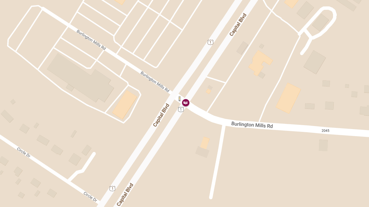 Motor Vehicle Collision with Injuries at Capital Blvd and Burlington Mills Rd