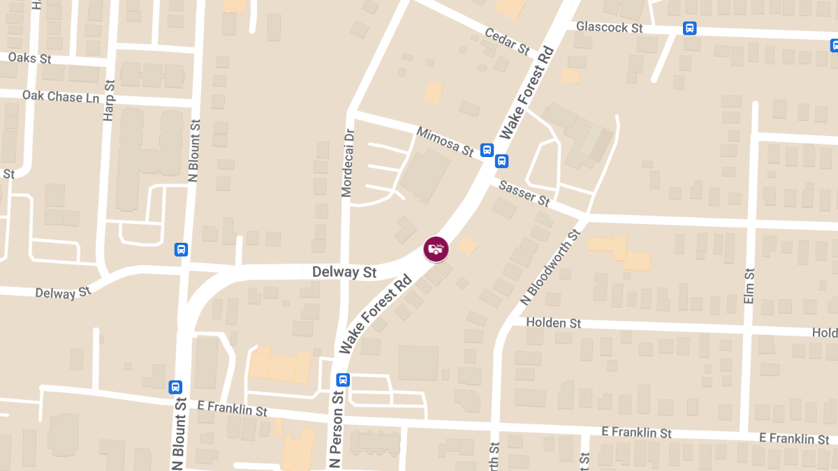 Motor Vehicle Collision with Injuries at Wake Forest Rd & Delway St