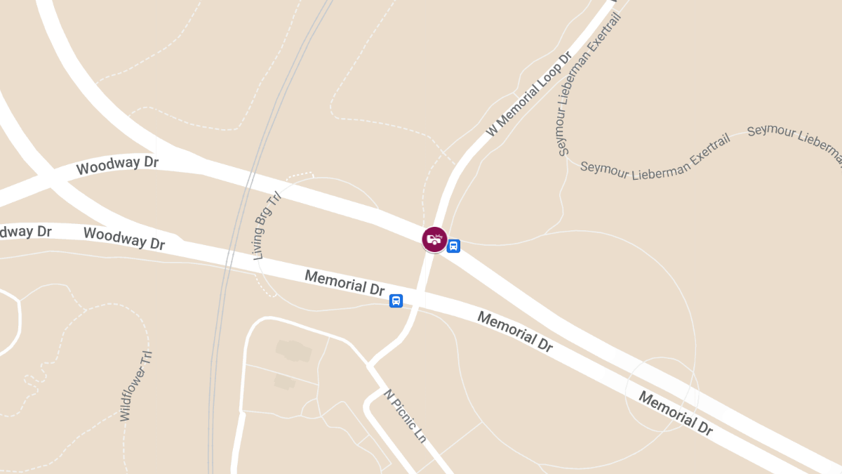 Motor Vehicle Crash on Running Trail at W Memorial Loop Dr & Memorial Dr