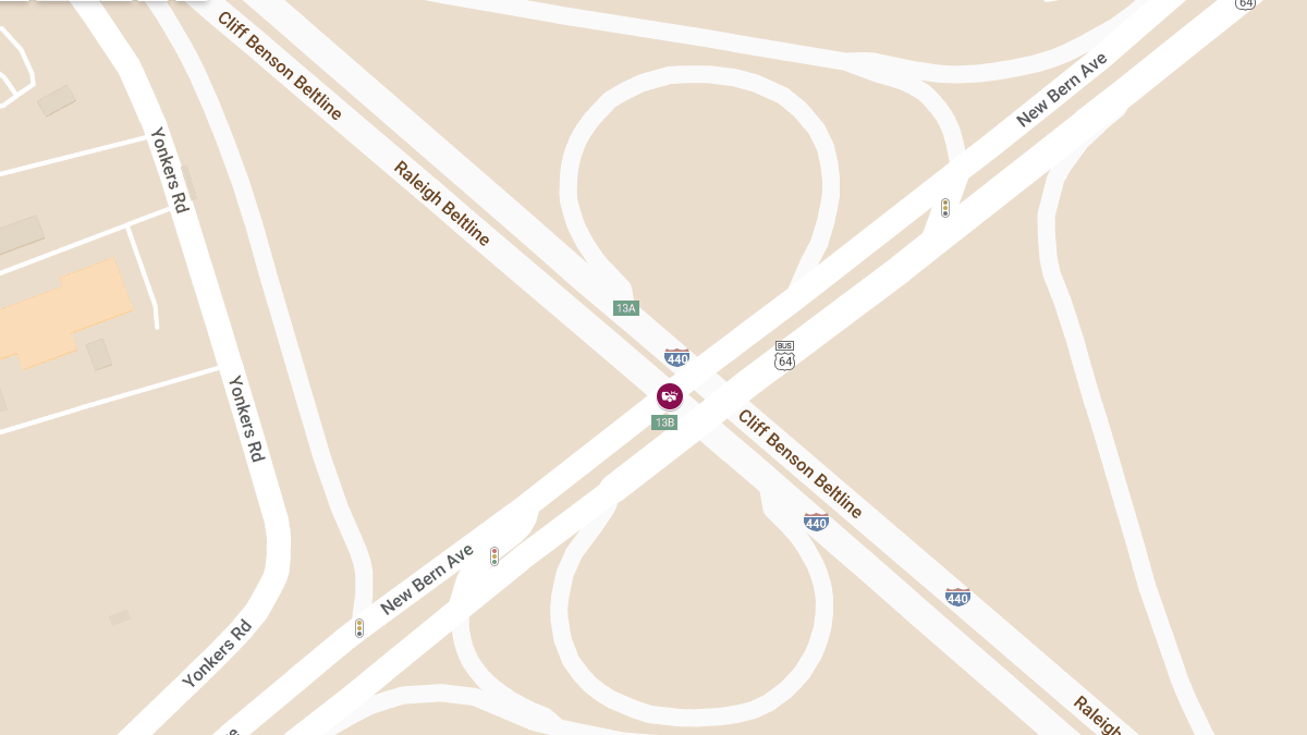 Motor Vehicle Crash with Injuries on I-440 WB at New Bern Ave