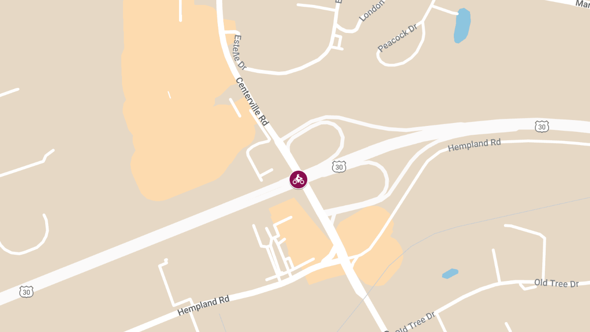 Motorcycle Accident with Injuries at Centerville Rd & Rte 30 W