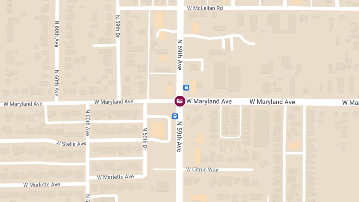 Motorcycle Collision With Injuries at N 59th Ave & W Maryland Ave
