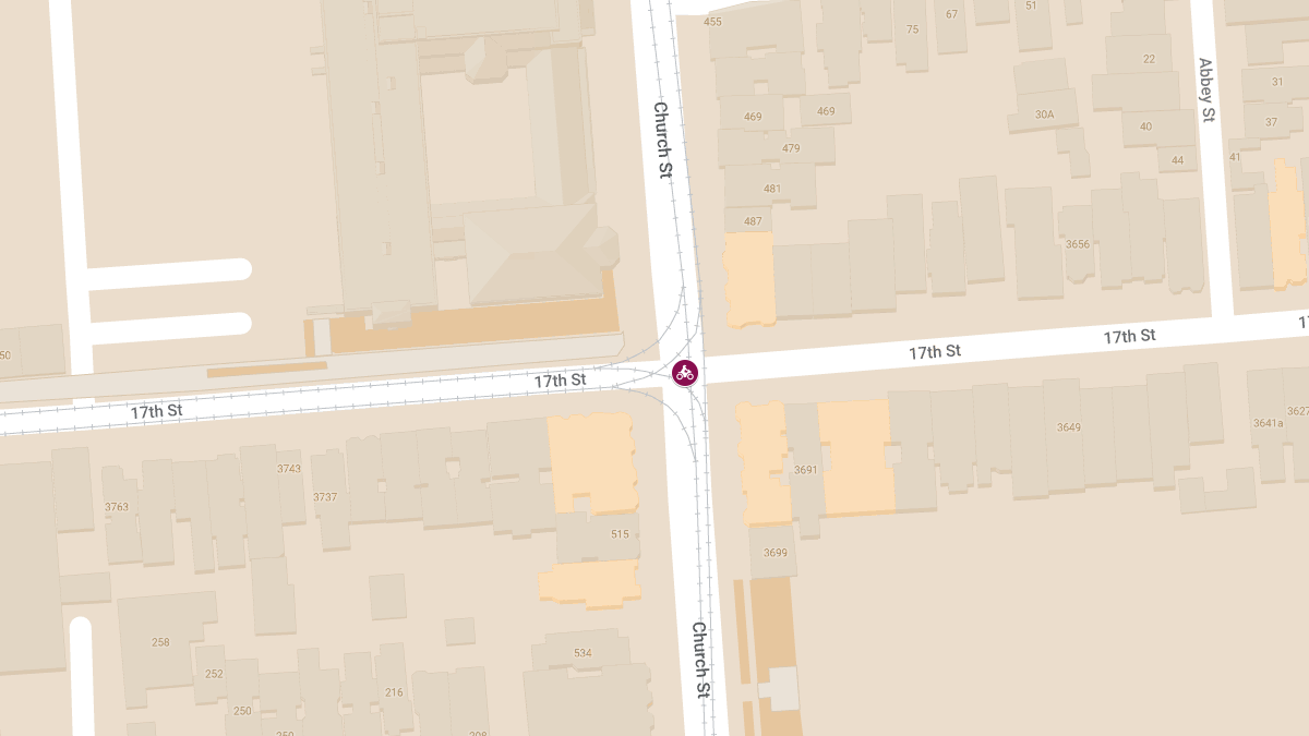 Motorcycle Crash With Injuries at 17th St & Church St