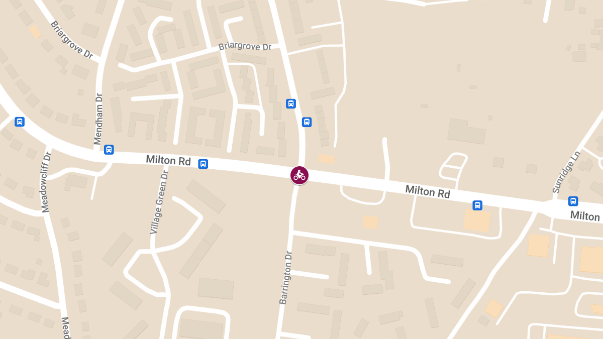 Motorcycle Crash With Injuries at Barrington Dr & Milton Rd