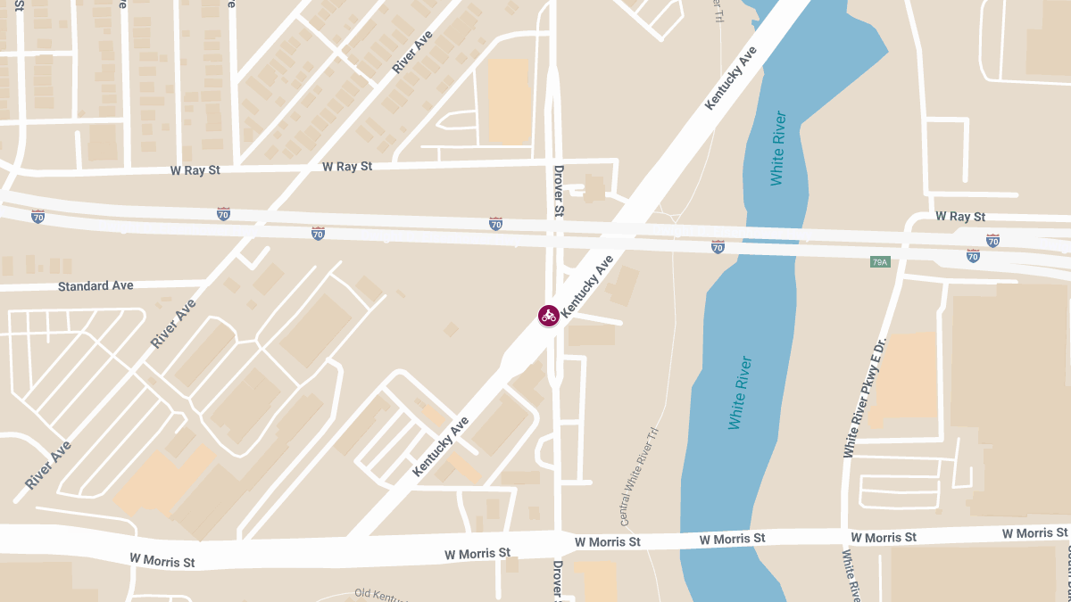 Motorcyclist Injured in Crash at S White River Pkwy W Dr & Kentucky Ave