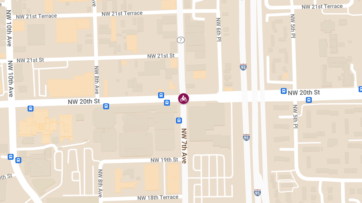 Motorcyclist Killed in Crash With Stolen Kia at NW 7th Ave & NW 20th St