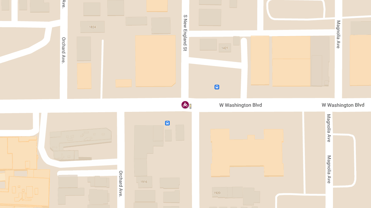 Motorcyclist Killed in Crash at Washington Blvd & S New England St