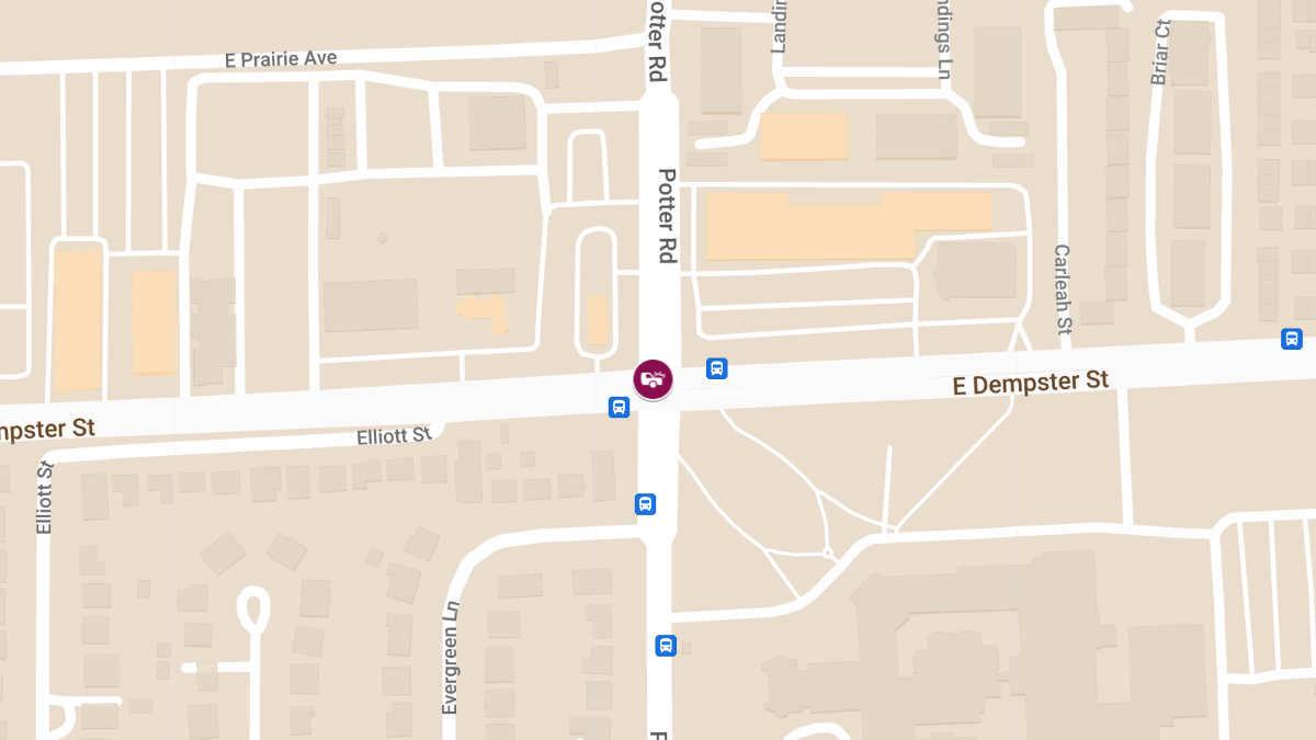Multi-Vehicle Crash with Injuries at Potter Rd & Dempster St