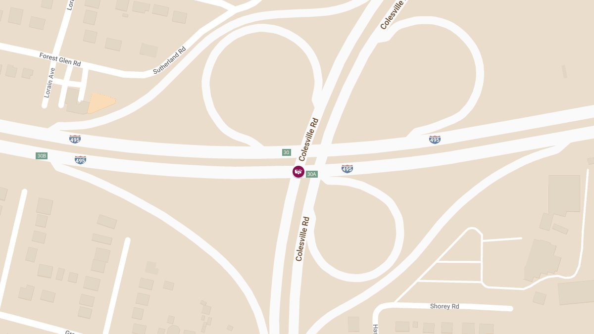 Multi-Vehicle Crash with Injuries on I-495 WB at US-29