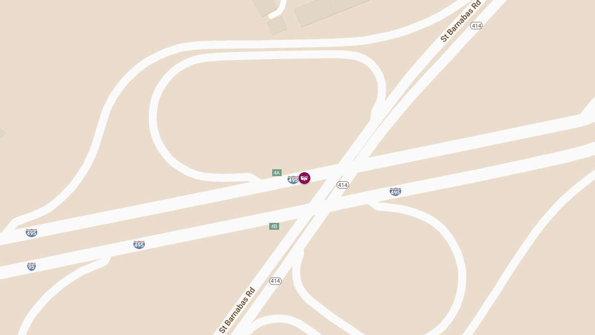 Multi-Vehicle Crash with Injury on I-95/495 SB past MD-414