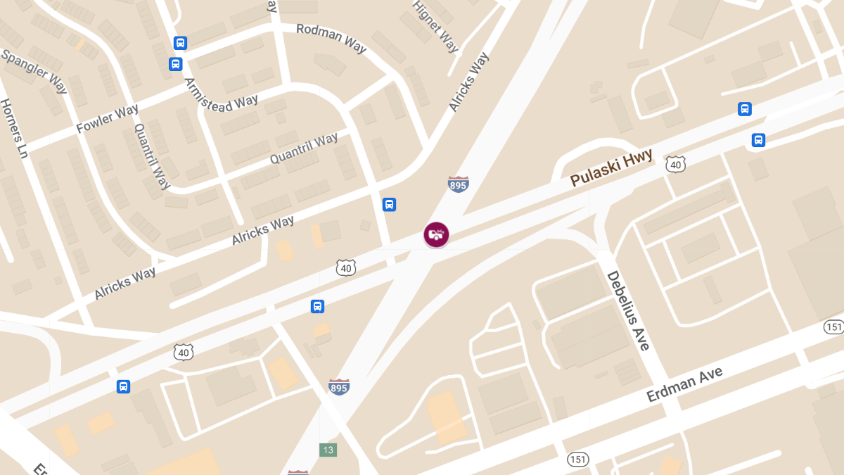 One Injured in Car Crash at Pulaski Hwy & Armistead Way