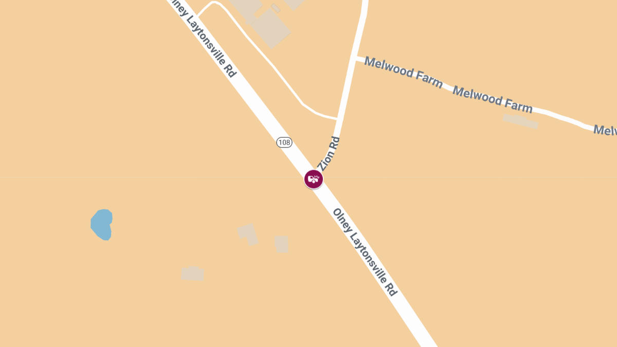 One Injured in Collision with Entrapment on Zion Rd & Olney Laytonsville Rd