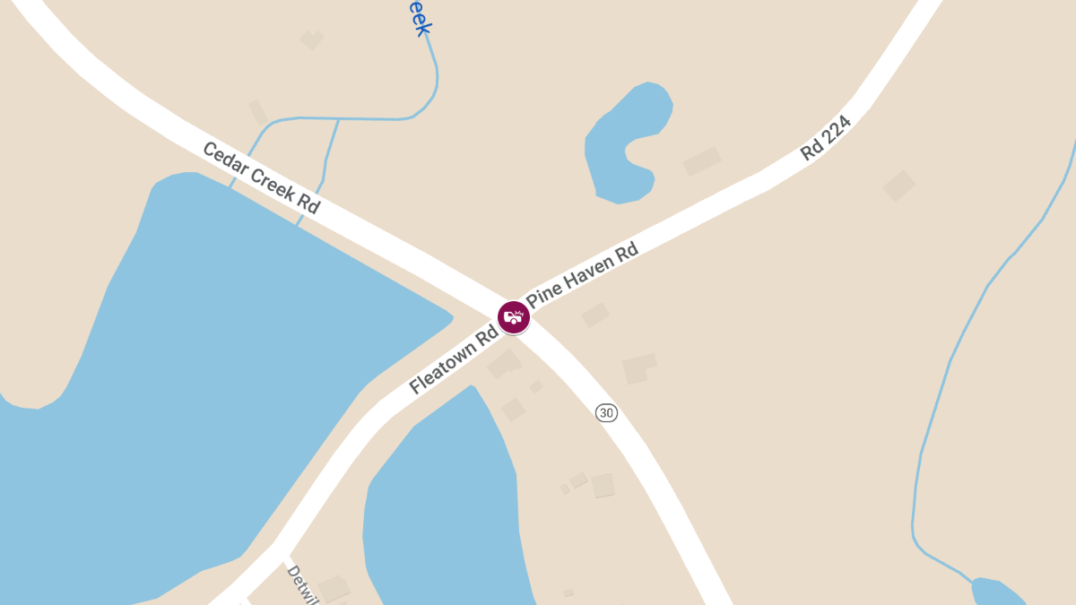 One Injured in Crash at Fleatown Rd & Cedar Creek Rd