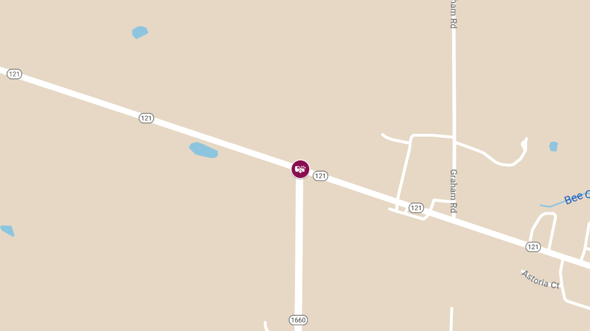 One Injured in Crash on Hwy 121 N & Johnny Robertson Rd