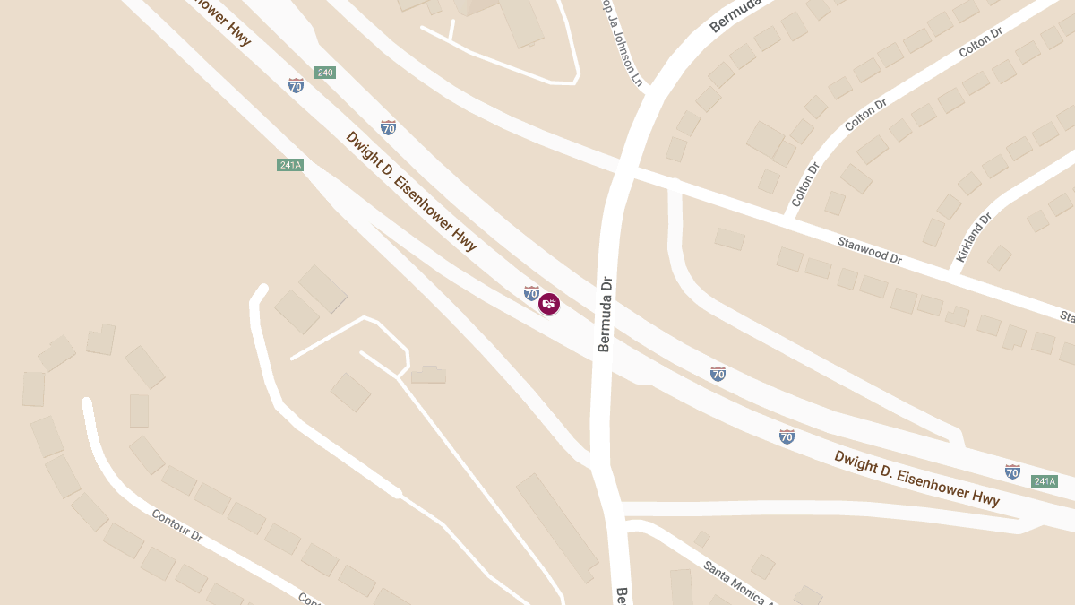 One Injured in Crash on I-70 at Bermuda Ave