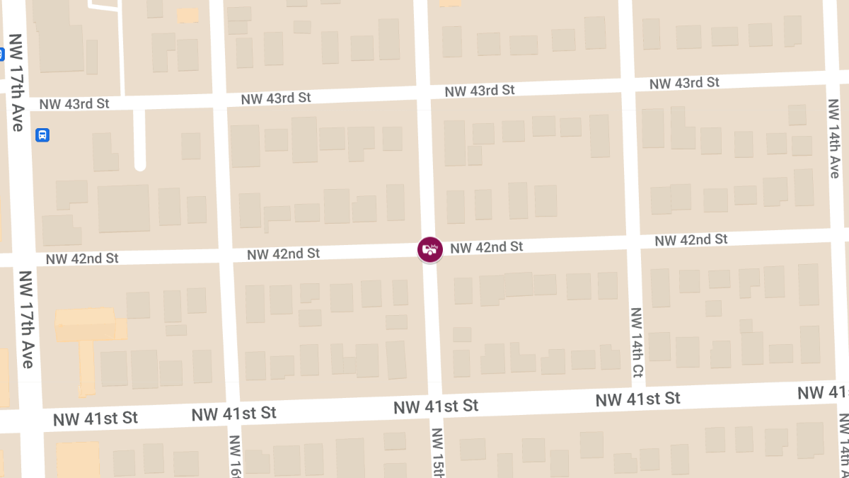 One Injured in Crash on NW 15th Ave