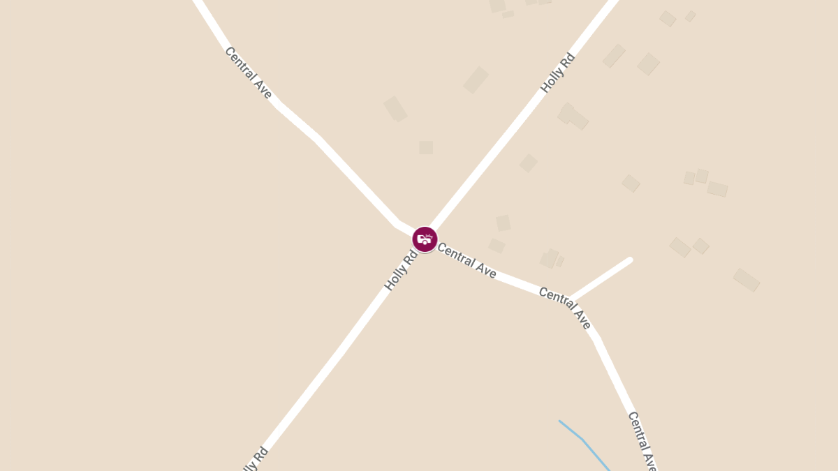 One Injured in Rollover Crash at Holly Rd & Central Ave