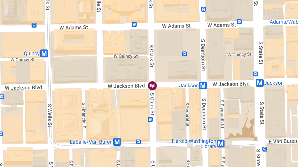 One Injured in Two-Vehicle Collision at W Jackson Blvd & S Clark St