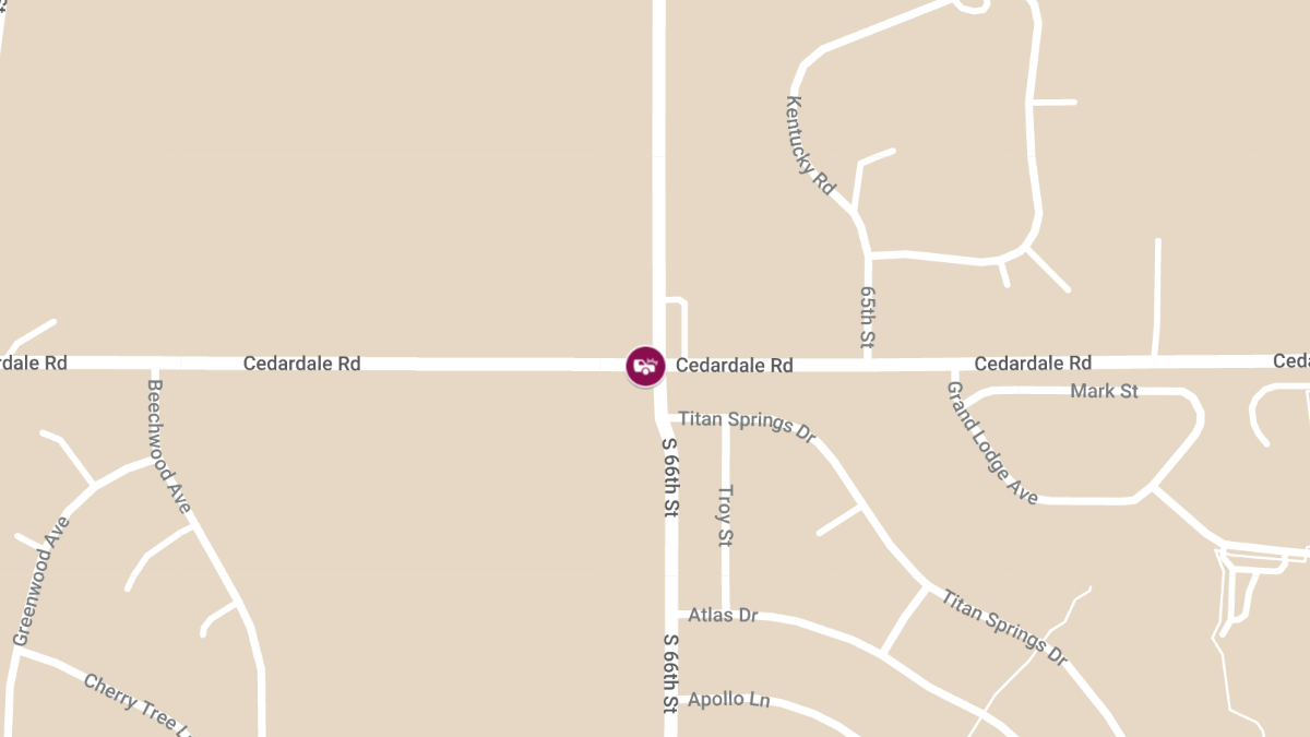 One Injured in Two-Vehicle Crash at 66th St & Cedardale Rd