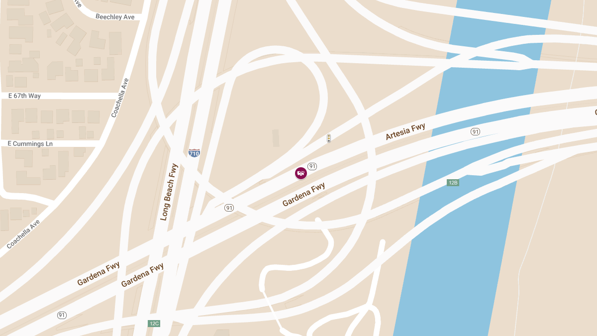 One Injured in Two-Vehicle Crash on 91 Freeway Near 710 Freeway