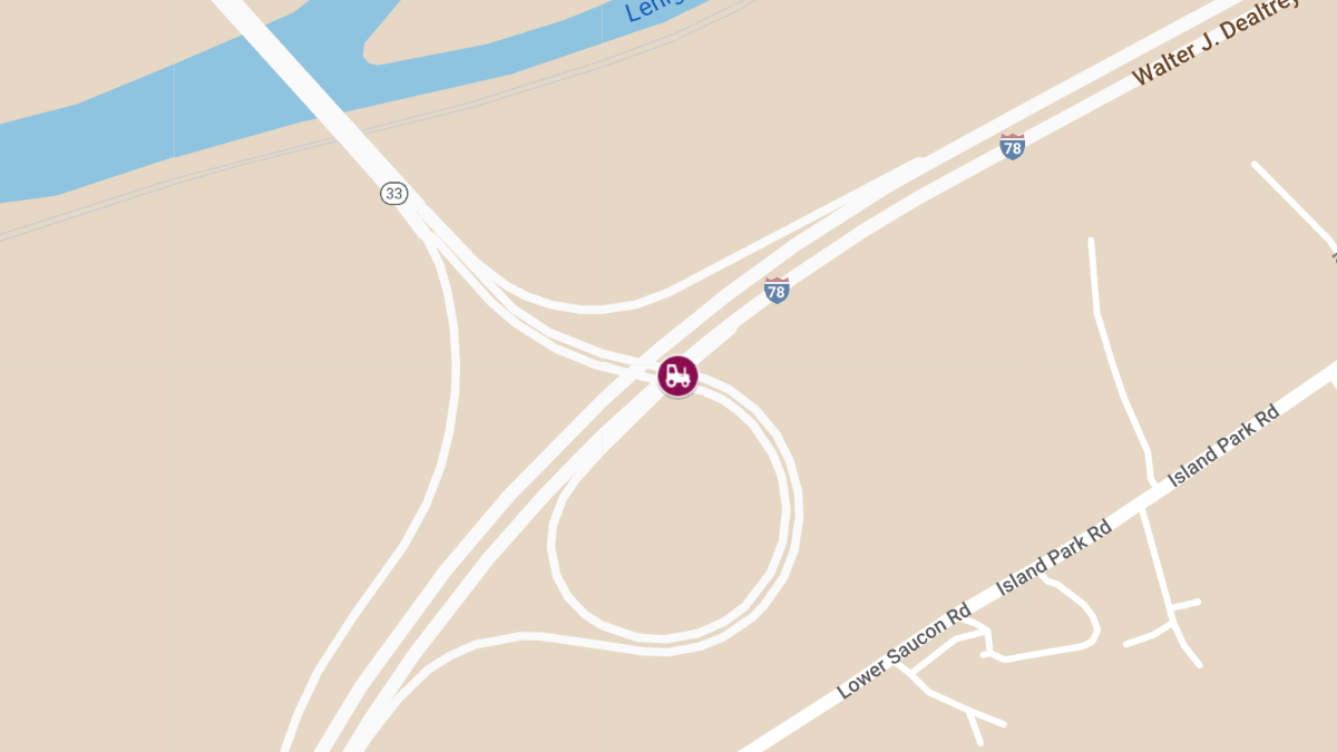 Overturned Tractor-Trailer Accident with Entrapment on I-78 EB at On-Ramp from PA-33 SB