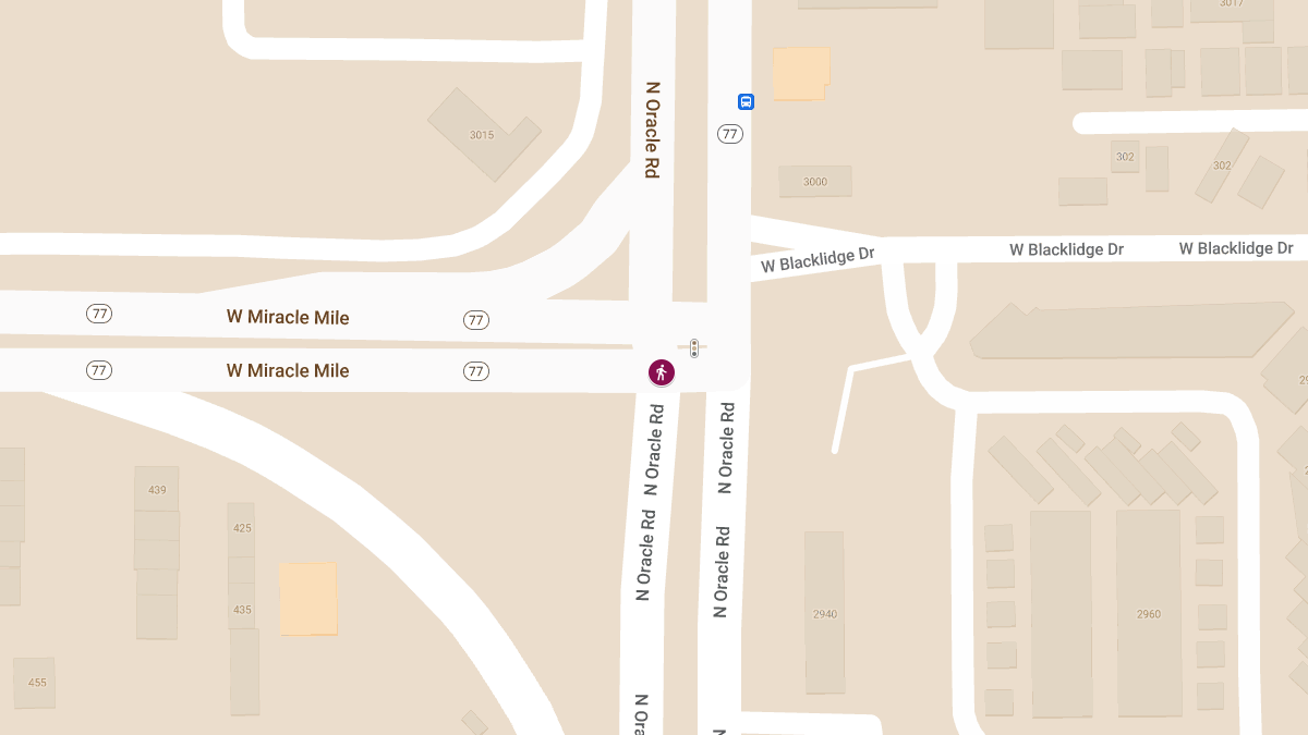 Pedestrian Fatality and Multi-Vehicle Collision at North Oracle Rd & W Miracle Mile