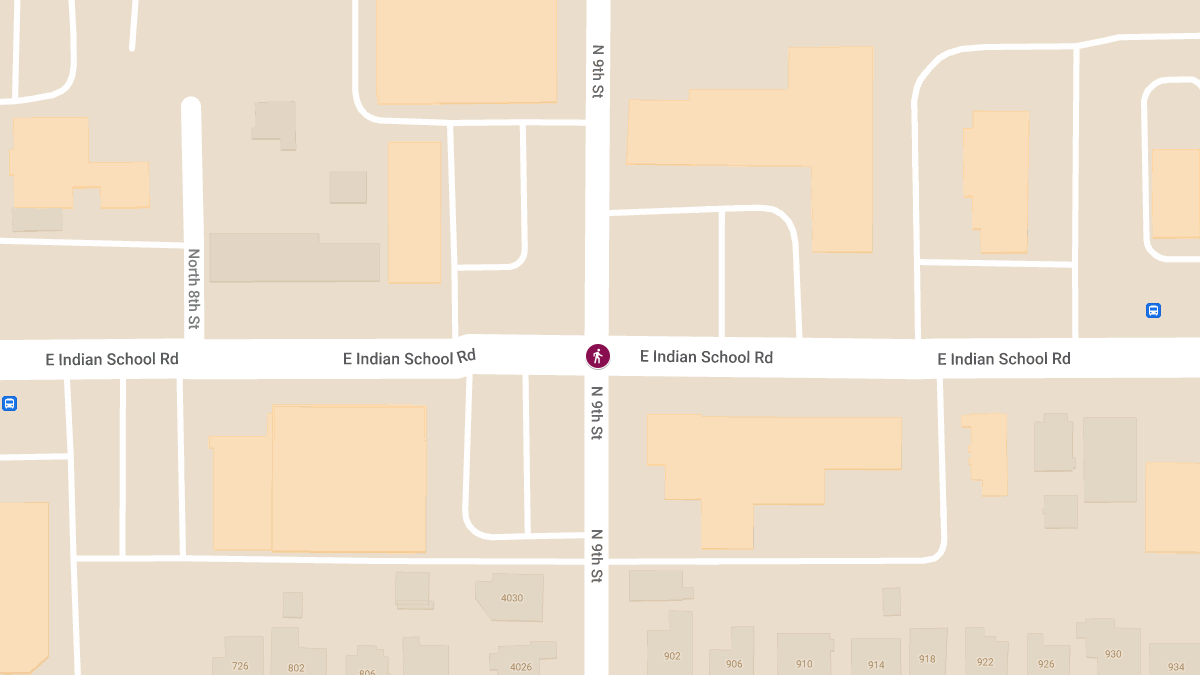 Pedestrian Hospitalized After Crash at N 9th St & E Indian School Rd