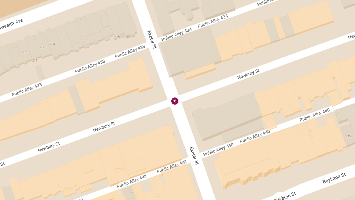 Pedestrian Injured After Being Struck by Car at Newbury St and Exeter St