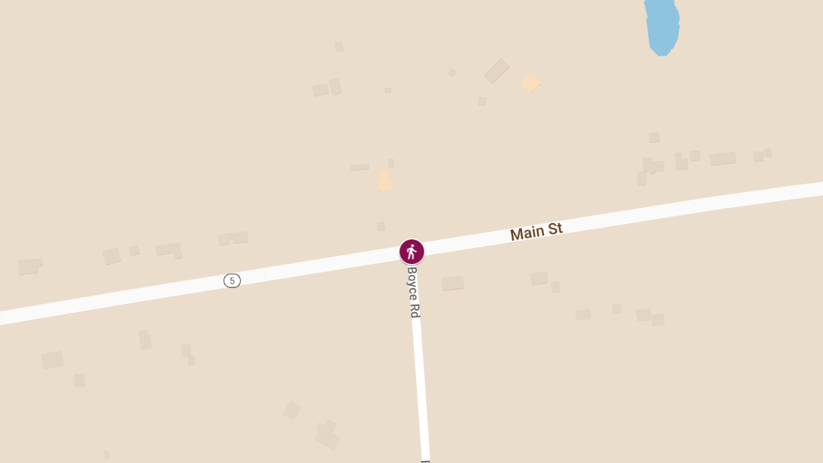 Pedestrian Injured in Car Accident at Rt 5 & Boyce Rd