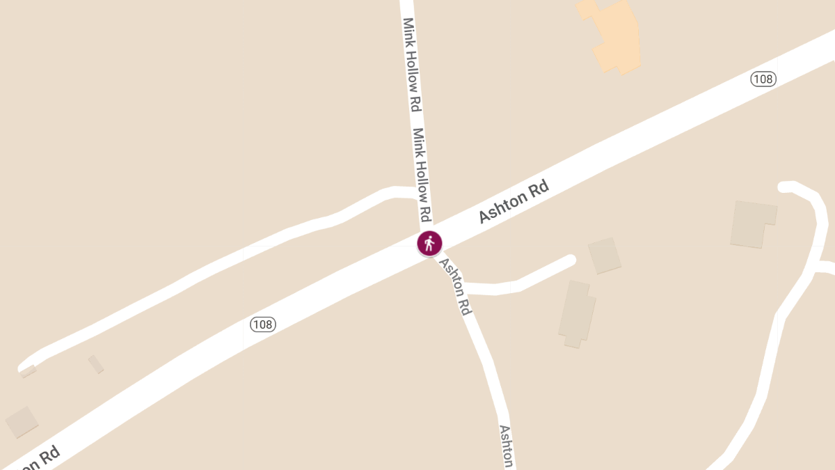 Pedestrian Injured in Collision on Mink Hollow Rd Near Ashton Rd