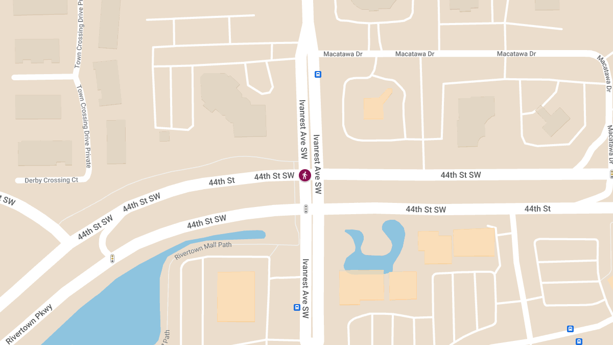 Pedestrian Injured in Crash at 44th St & Ivanrest Ave