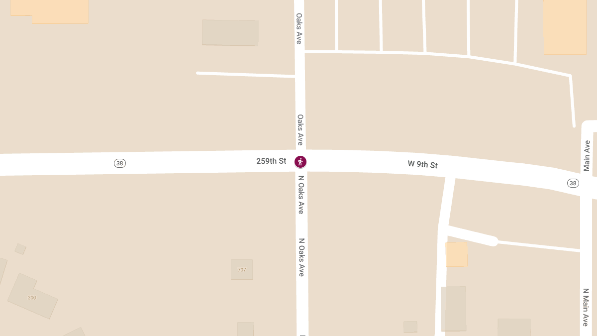 Pedestrian Injured in Crash at N Oaks Ave & Hwy 38