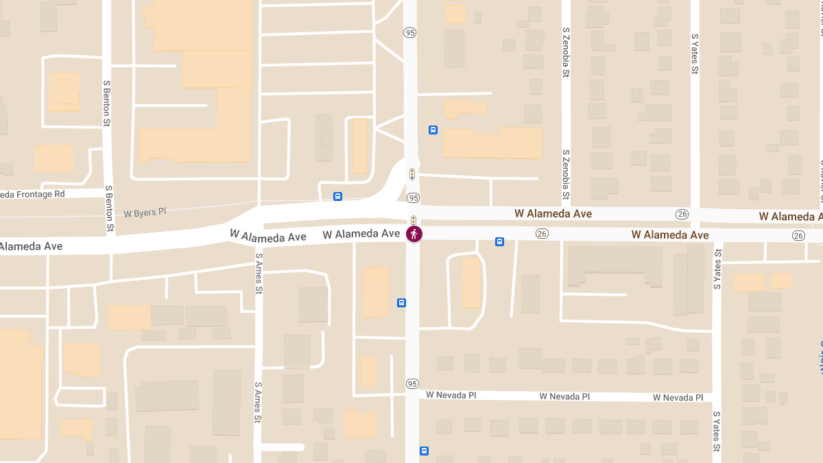 Pedestrian Injured in Crash at Sheridan Blvd & Alameda Ave